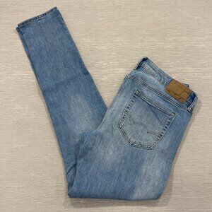 American Eagle Skinny Jeans Mens 34 x 34 Lighter Wash Stretch Denim